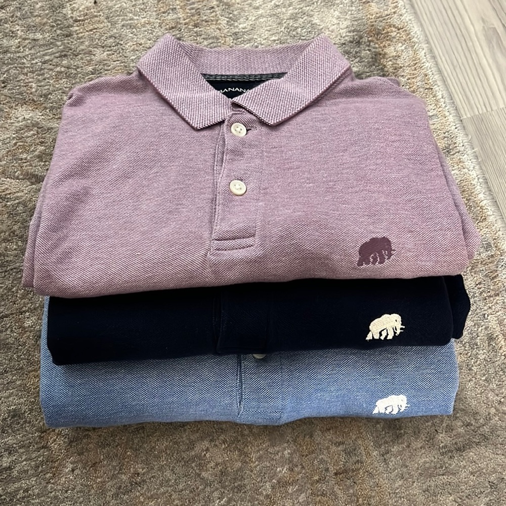 Mens banana republic pique polos. 4 pack. Gently used.